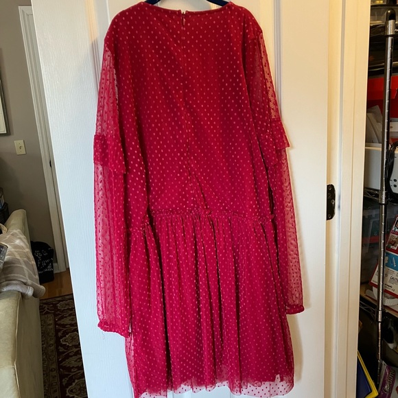 Mini Boden Girls Pink Tulle Polka Dot Dress Sz 13-14y - Picture 5 of 8